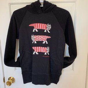 Uniqlo Lisa Larson Cartoon Cat Black Hoodie
